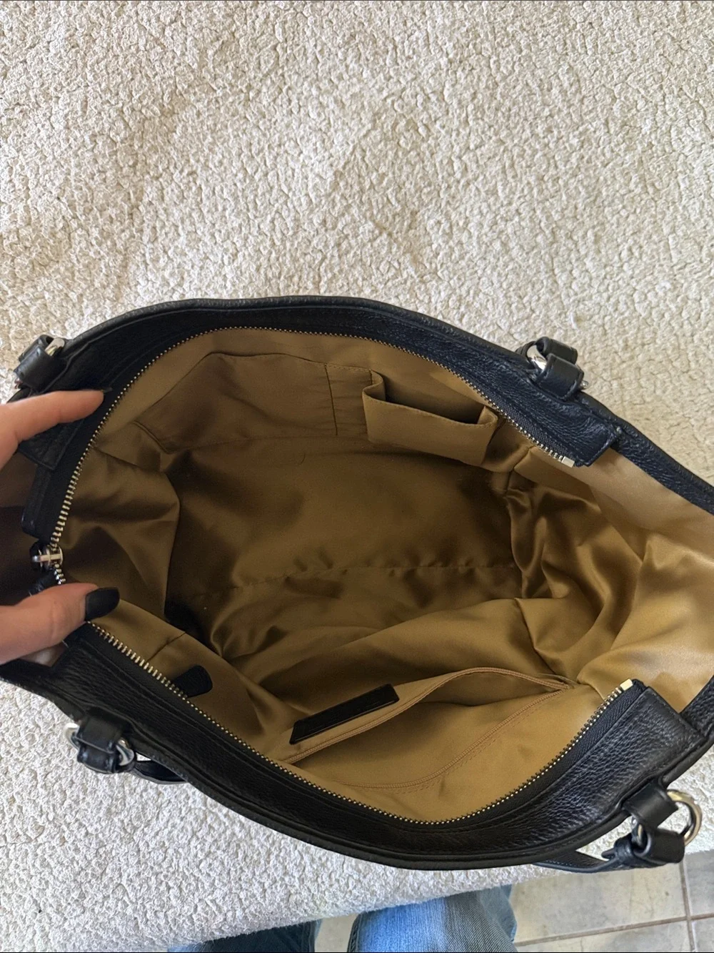 Coach Black Pebbled Leather Shoulder Tote